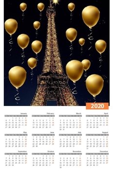 Paperback paris eiffel tower 2020 calendar creative blank journal: paris 2020 calender creative blank journal Book