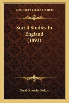 Paperback Social Studies In England (1893) Book
