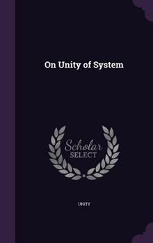 Hardcover On Unity of System Book