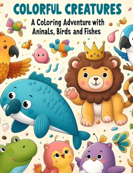 Paperback Colorful Creatures: A Coloring Adventure with Animals, Birds and Fishes Book