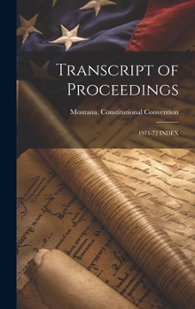 Hardcover Transcript of Proceedings: 1971-72 Index Book