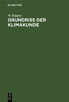 Hardcover Grundriß Der Klimakunde [German] Book