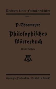 Paperback Philosophisches Wörterbuch [German] Book