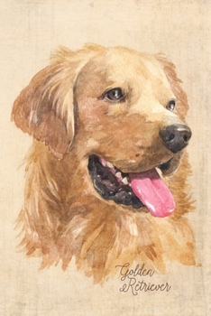 Golden Retriever Dog Portrait Notebook: Blank Dot Grid Journal for Dog Lovers, Dog Mom, Dog Dad and Pet Owners | 6x9 | 5MM Dot Grid Pages (Watercolor Dog Journals)