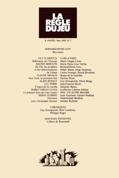 Paperback La règle du jeu n°07 [French] Book