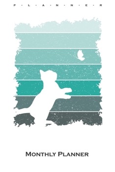 Cute cat shadow with butterfly Monthly Planner: Monthly Calendar (Daily planner with notes) for Cat and animal lovers