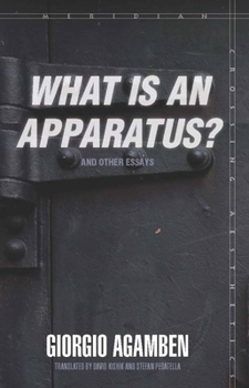 Hardcover What Is an Apparatus?" and Other Essays]]stanford University Press]bb]b409]05/01/2009]phi019000]72]50.00]65.00]ip]sdt]r]r]stan]]]01/01/0001]p080]stan Book