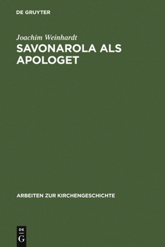 Hardcover Savonarola als Apologet [German] Book