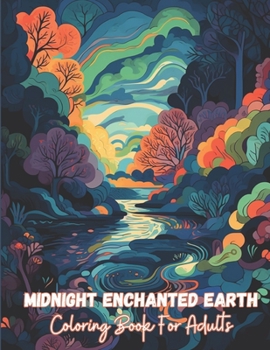 Paperback Midnight Enchanted Earth Coloring Book: Adult Coloring Book, Nature, Landscape For Stress Relief Book
