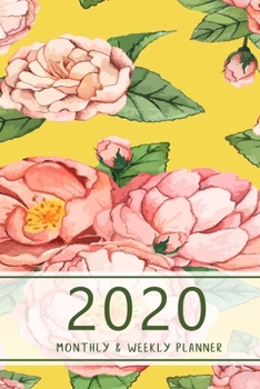 2020 Monthly & Weekly Planner: Hourly appointment planner. 7 full daily columns. Schedule, arrange, plan events. Monday start week. 9.0" x 6.0". Portable. (Flowers blossom, pink. Soft matte cover).