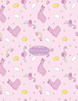 Notebook: Pink llama Flamingo Dream Journal and Notebook for Girls: Cute gift for Women and Girls - 8.5 x 11 - 110 Line Pages - Journal, Notebook, Diary, Composition Book (๋Kids Dream Journal )