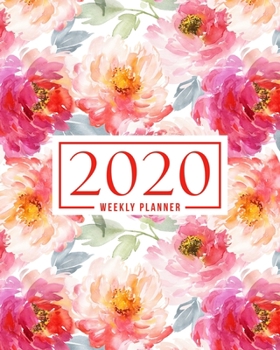Paperback 2020 Weekly Planner: Jan 1, 2020 to Dec 31, 2020: Monthly & Weekly View Planner & Organizer: Red Flowers on White: 978-1-7008-0322-1 Book