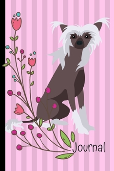 Paperback Journal: Gratitude Journal 6x9 100 Pages Chinese Crested Dog Pink Cover Book