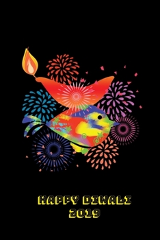 Happy Diwali 2019: Thoughtful Diwali Gift, Lined Blank Notebook, Mandala Back Cover, 6 x 9, 120 White Color Pages, Matte Finish Cover