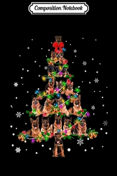 Paperback Composition Notebook: Cute German Shepherd dog Christmas Tree gift decor Xmas tree Journal/Notebook Blank Lined Ruled 6x9 100 Pages Book