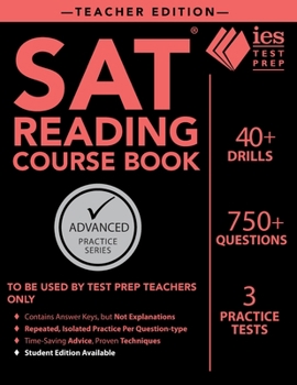 Paperback SAT Reading Course Book: Teacher Edition Book