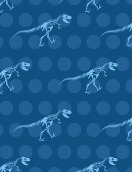 Paperback Graph Paper Notebook: Quad Ruled Graphing Paper, 200 Pages, Blue Skeleton Dinosaur (8.5x11) Book