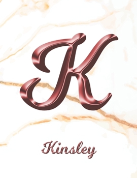 Kinsley: 1 Year Weekly Planner with Note Pages (12 Months) | White Marble Rose Gold Pink Effect Letter K | 2020 - 2021 | Week Planning | Monthly ... | Plan Each Day, Set Goals & Get Stuff Done