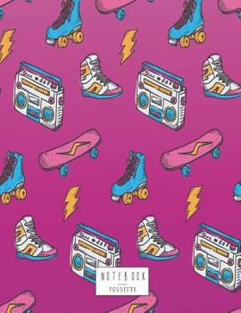 Paperback Notebook: Skateboard on pink cover and Dot Graph Line Sketch pages, Extra large (8.5 x 11) inches, 110 pages, White paper, Sketc Book