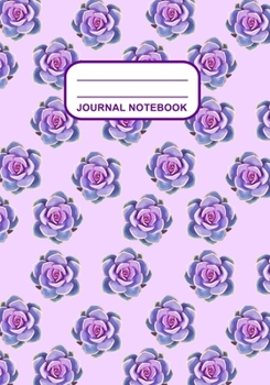 Paperback Journal Notebook: Journal, Notebook, Or Diary - Purple Echeveria Succulent Pattern Cover Design - 120 Blank Lined Pages - 7" X 10" - Mat Book