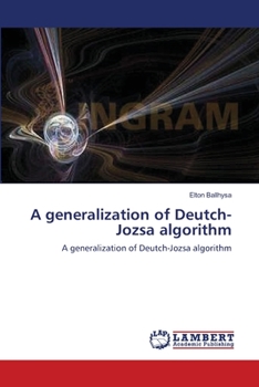 Paperback A generalization of Deutch-Jozsa algorithm Book