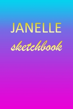 Janelle: Sketchbook | Blank Imaginative Sketch Book Paper | Pink Blue Gold Custom Letter J Personalized Cover | Teach & Practice Drawing for ... Doodle Pad | Create, Imagine & Learn to Draw