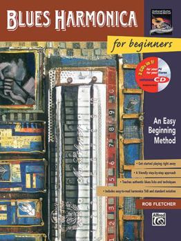 Paperback Blues Harmonica for Beginners: An Easy Beginning Method, Book & Enhanced CD Book