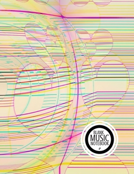 Paperback Blank Music Notebook: Music Manuscript Paper For Notes, Blank Notebook 12 Staves, 120 Pages, 60 Sheets, 8,5" x 11", Abstract Cover Design (v Book