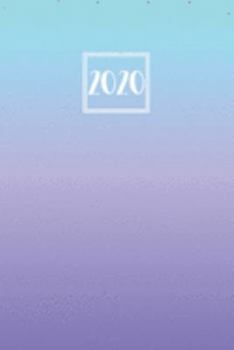 2020: Diary Horizontal Week to View with Notes | 12 Month Planner Journal | Pastel Green, Blue, and Purple Gradient