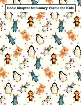 Paperback Book Chapter Summary Forms for Kids: A guided tool to help retain what you've read - Penguin Zebra Cat Donkey Cow Monkey design Book