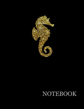 Brilliant Dark Gold Sea Horse Black Notebook| Brilliant Golden Sea Horse Black Notebook Grid Sturdy High Quality Premium White Paper 8.5x11 pages| ... For Man| Journal For Work (Golden Black)