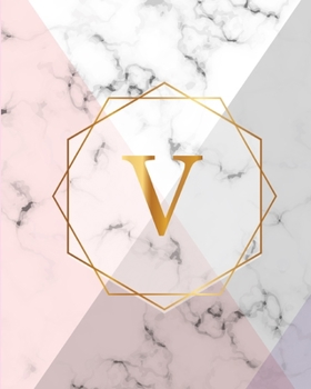 Y: Initial Gift Luxury Marble Glossy Pink Purple Faux Gold Print Notebook (Initial Marble Notebooks)