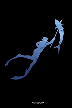 Notebook: Punkteraster Dotted Notizbuch A5 - Speerfischen Notzheft I Tauchen Apnoe Taucher Geschenk für Speerfischer und Fischer