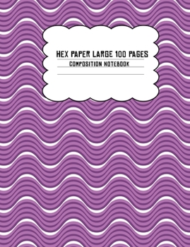 Paperback Hex Paper Large 100 Page Composition Notebook: Purple Wavy Lines Book