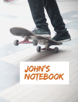 Paperback John's Notebook: - My Name Journal, Dot Grid Journal, 100 pages, 8.5x11 large print, Soft Cover, Glossy Finish. Book