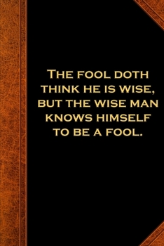 2020 Weekly Planner Shakespeare Quote Fool Wise Man 134 Pages: 2020 Planners Calendars Organizers Datebooks Appointment Books Agendas