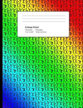 College Ruled 200 Pages: Rainbow Cheerleader Composition Notebook, Cute Cheerleader Pattern College Composition Book, Notebook For Cheerleaders