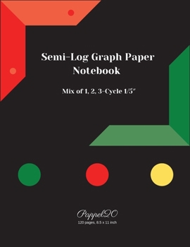 Paperback Semi-Log Graph Paper Notebook: 1/5&#8243; Mix of Cycle 1,2,3 Graph paper 5x5 Semi-log graph paper Book