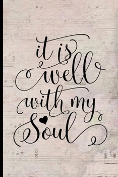 It Is Well With My Soul: Blank Lined Journal with Antique Floral Design Purple and Black