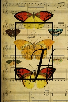 Paperback Letter "H" - Monogram Butterfly Music Journal - Blank Score Sheets: 120 pages to write your music compositions Book