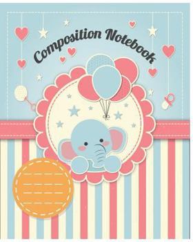 Paperback Cute Composition book: Kids School Exercise Book 8x10Inch 100Pages Wide Ruled Large Notebook Book