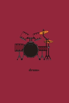 Drums: Minimal Design Lined Practice Journal 6” x 9” 120 pages