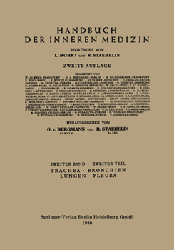 Paperback Trachea, Bronchien, Lungen, Pleura: Zweiter Band / 2. Teil Zirkulationsorgane; Mediastinum; Zwerchfell; Luftwege; Lungen; Pleura [German] Book