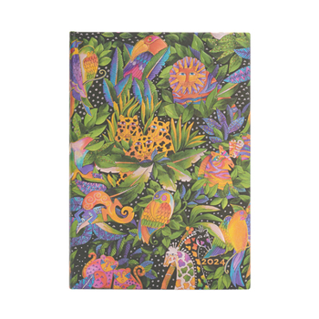Calendar Paperblanks 2024 Jungle Song Whimsical Creations 12-Month Flexi MIDI Horizontal 176 Pg 100 GSM Book