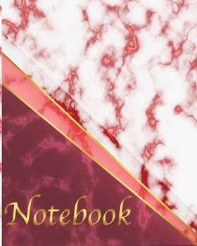 Notebook: Luxury Marble Glossy Red Burgundy Faux Gold Print Softcover Notebook Journal (Marble Notebooks)