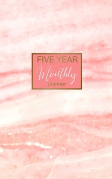 Five Year Monthly Planner: 5 year Pocket Planner, 60 month Calendar for Goals. To Do List and Notes, U.S. Holidays, Hand Lettering Notebook. Mable Texture Cover Design