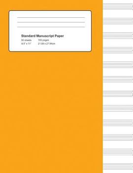 Standard Manuscript Paper: Orange Cover Blank Sheet Music