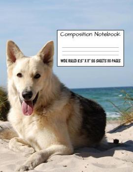 Paperback Composition Notebook Wide Ruled 8.5" X 11" 55 Sheets 110 Pages: Cute Sweet Dog Composition Notebook, Notebooks, Girl Boy School Notebook, Composition Book