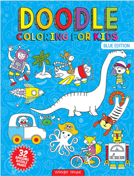 Paperback Doodle Coloring for Kids: Blue Edition Book