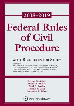 Paperback Federal Rules of Civil Procedure: 2018-2019 Statutory Supplement with Resources for Study Book